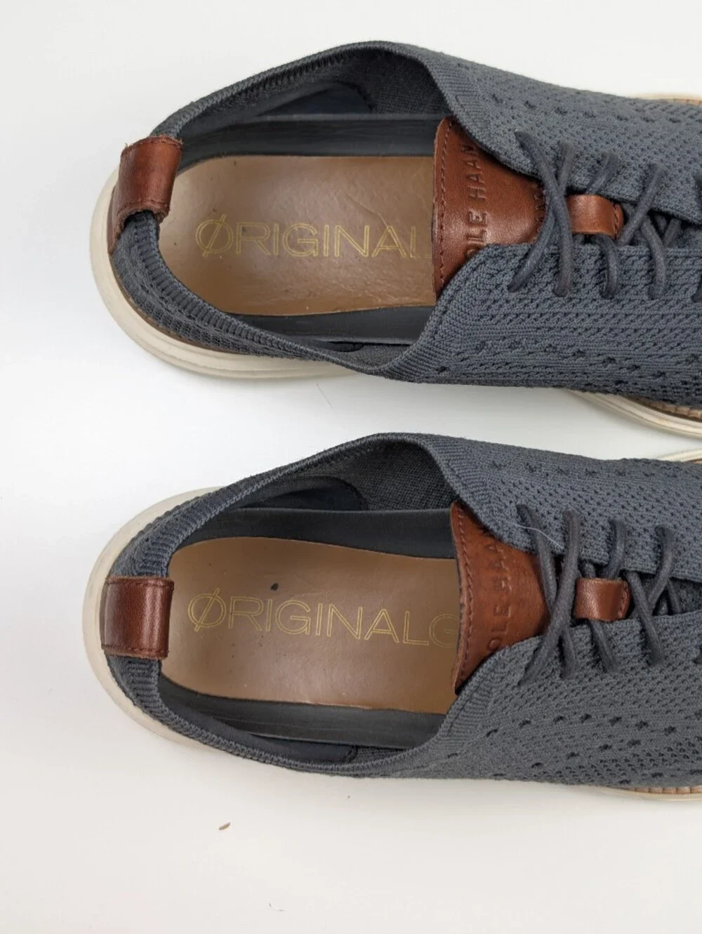 Cole Haan Mens Grey Knit OriginalGrand Wingtip Oxford Sneakers C27961 Size 9 M